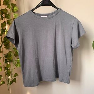 Ardene Grey/Blue Basic Crop Top T-Shirt